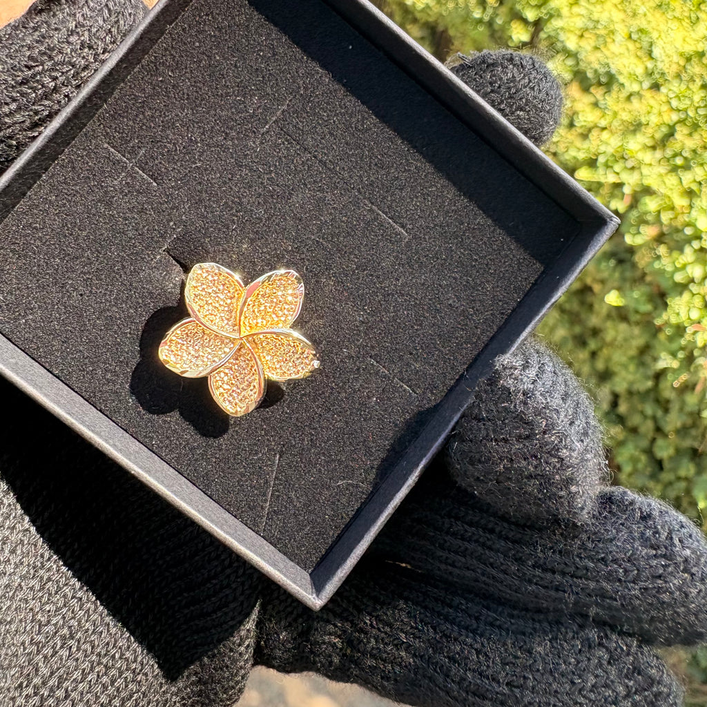 Single Hibiscus flower ring
